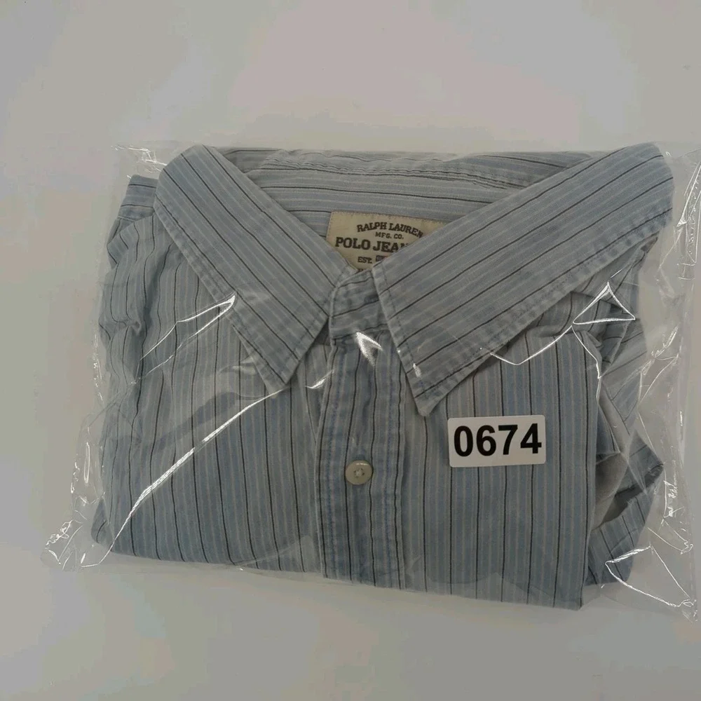 Ralph Lauren Polo Jeans Co Button Shirt Men 3XT 3X Tall Y2K 90 Short Sleeve READ